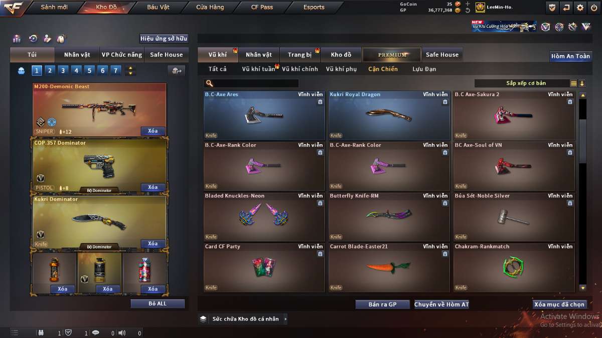 shop acc cf uy tin gia re